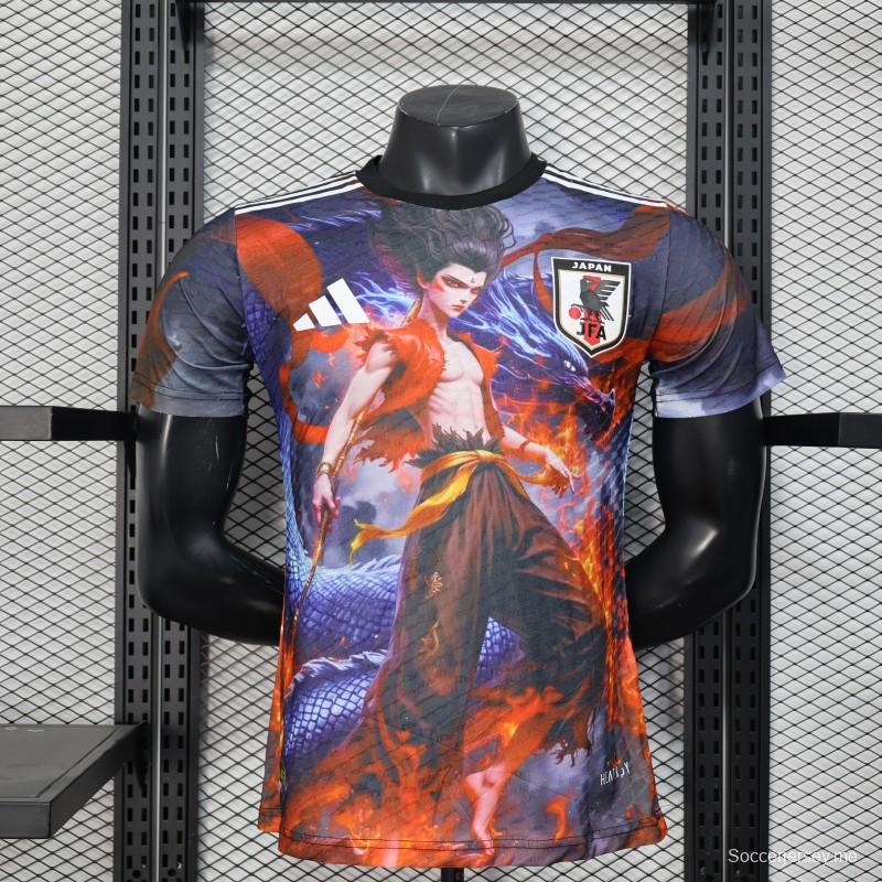 إصدار اللاعب 2025 قميص ياباني بنفسجي مع قميص أنمي نازاي جرافيك