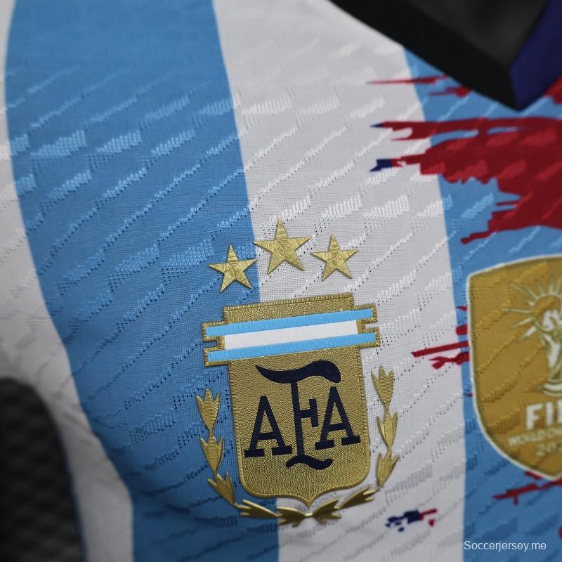 إصدار اللاعب 25/26 قميص برشلونة × الأرجنتين مع ميسي مشترك 25/26