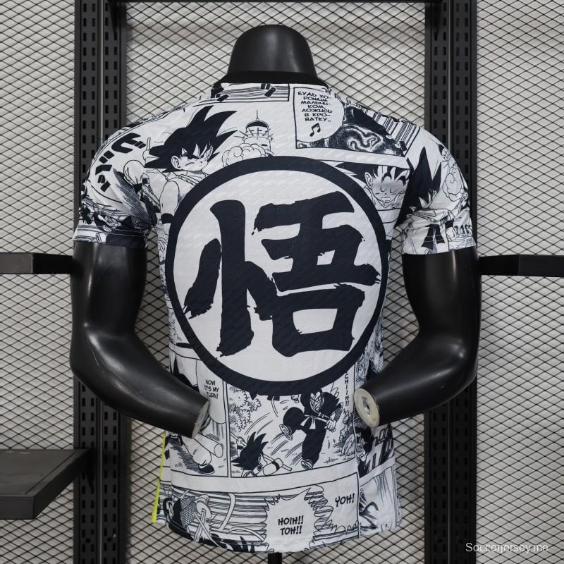 إصدار 2025 لاعب 2025 اليابان أبيض مع قميص دراجون بول مانجا