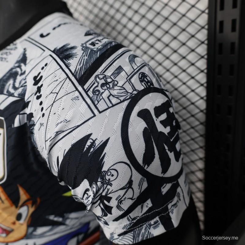 إصدار 2025 لاعب 2025 اليابان أبيض مع قميص دراجون بول مانجا