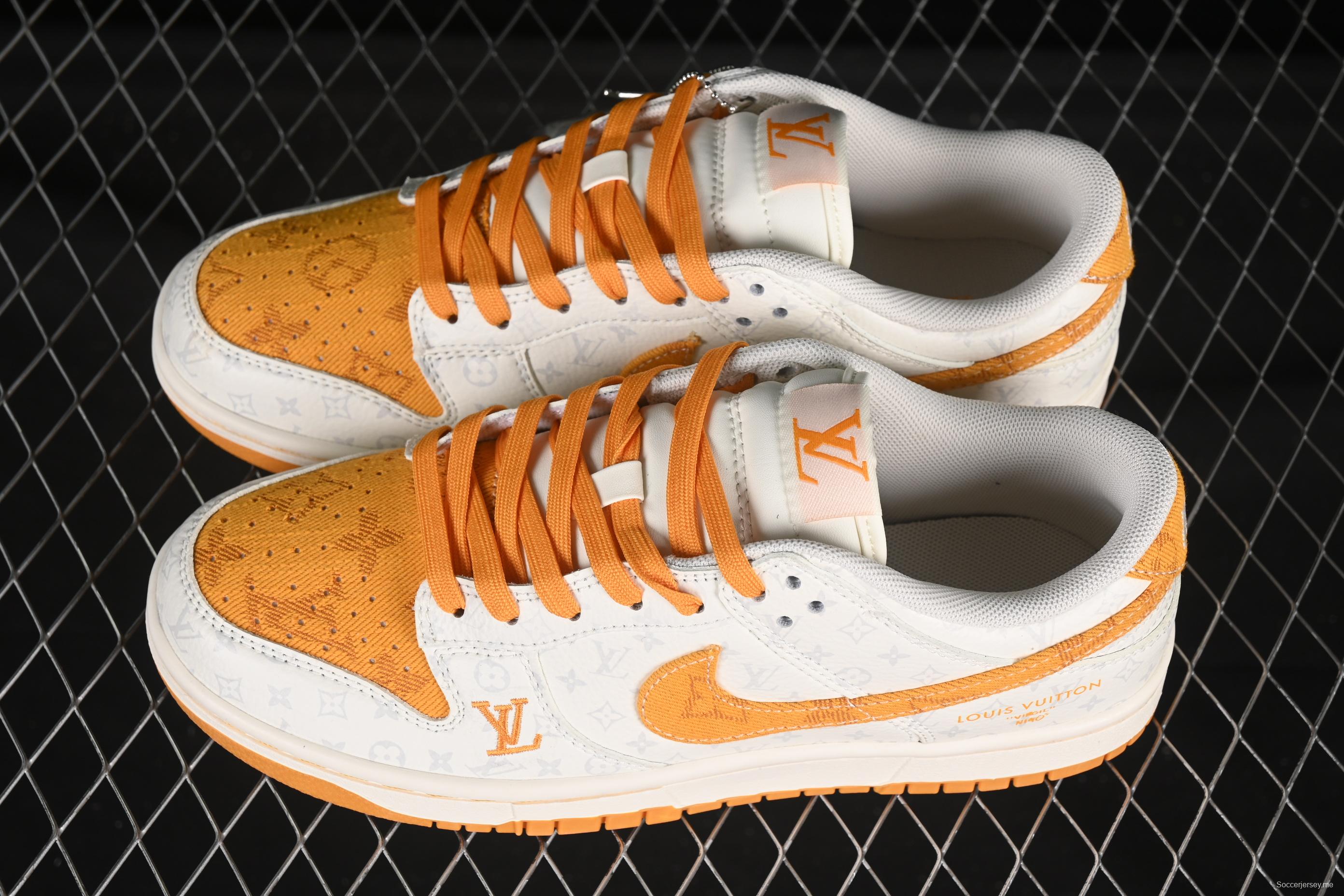 Nike SB Dunk Low LV Collaboration Beige Denim Anniversary High-End Custom Low-Top Casual Skate Shoes - SC9772-803