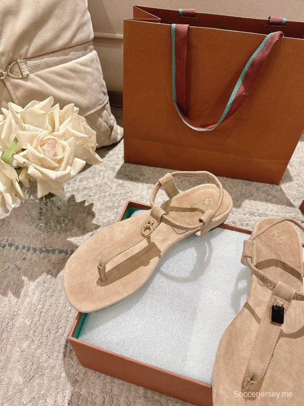2025 Women LP Beige Suede Sandals LY00350