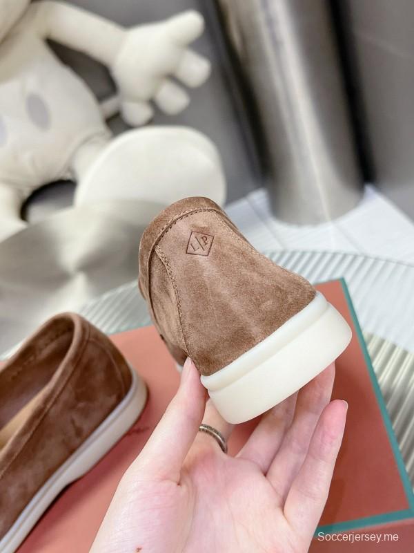 2024 Men Loro Piana Brown Suede Loafers MJ00270