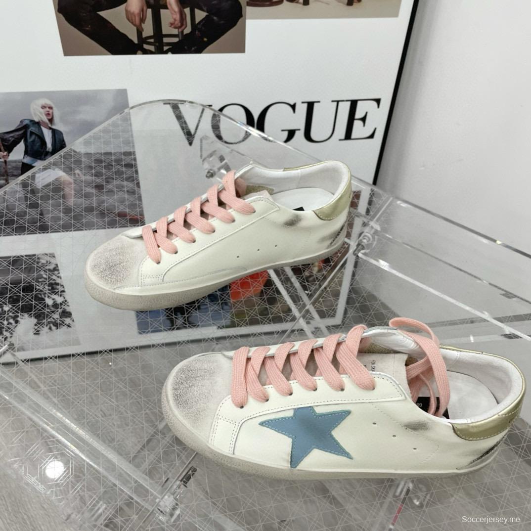 2025 Women GGDB White Blue Pink Leather Suede Sneakers