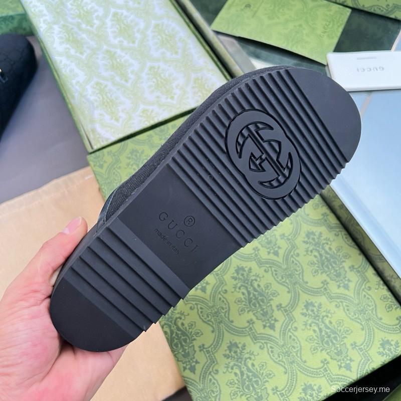 2024 Slippers Gucci Black Leather Slippers MJ00280