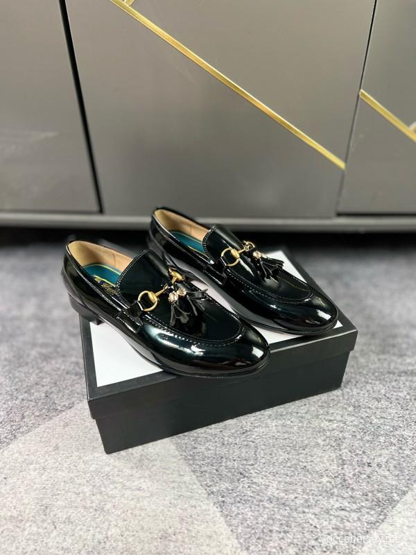 2024 Men Gucci Black Leather Loafer MJ00280