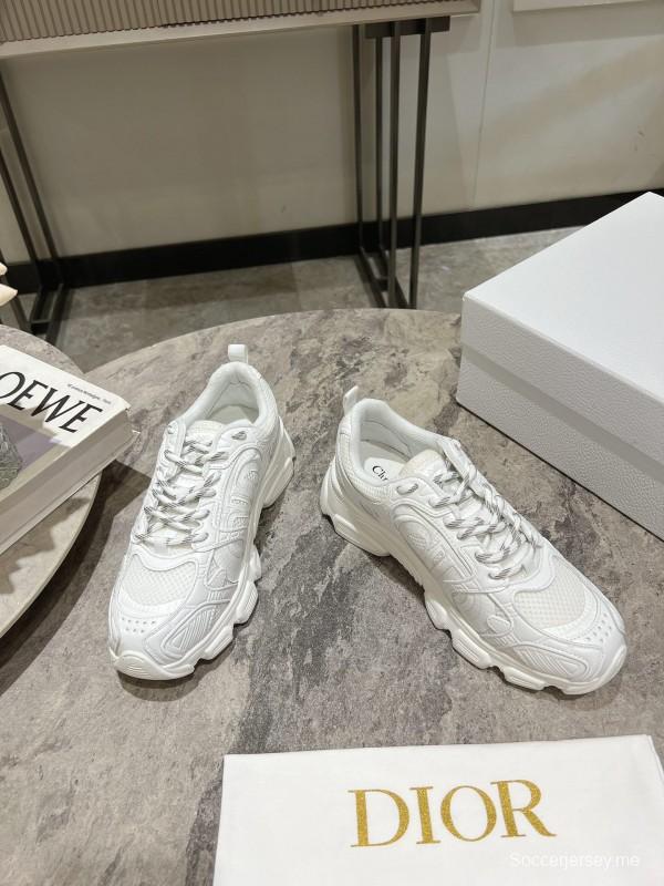 2025 Women Dior White Fabric Running Shoes KFY00370