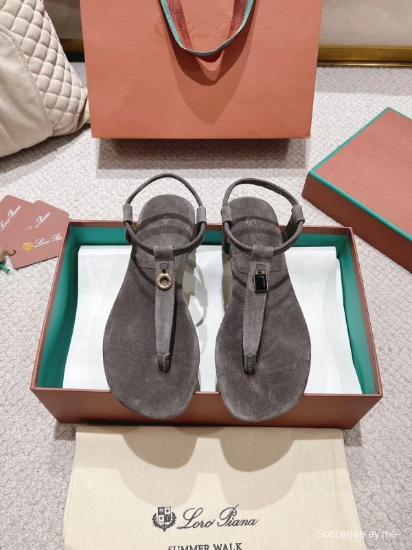 2025 Women LP Gray Suede Sandals LY00360