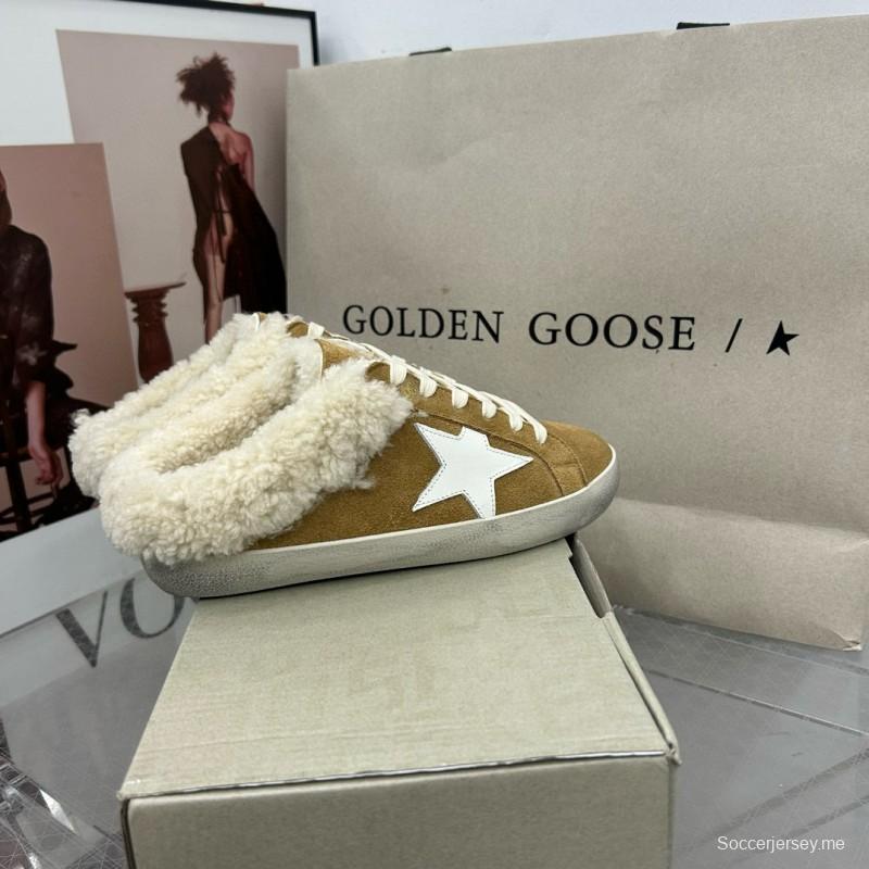 2025 Women GGDB Brown White Suede Shearling Sneakers