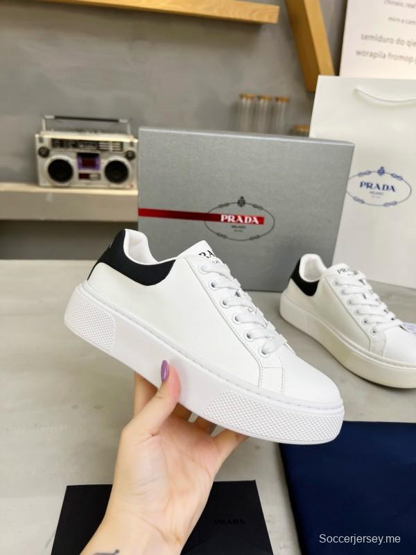 2024 Unisex Prada White Black Leather Sneakers MJ00310