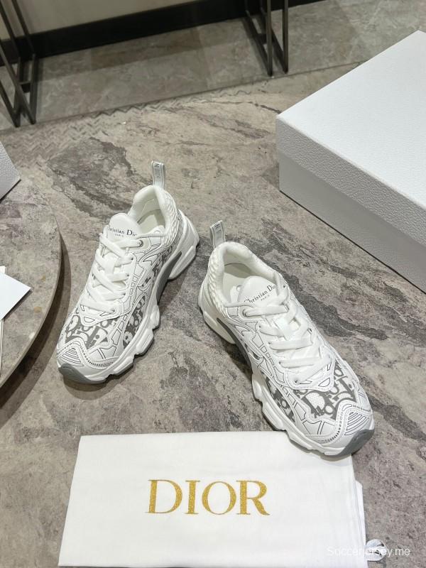 2025 Women Dior White Mesh Leather Sneakers KFY00370