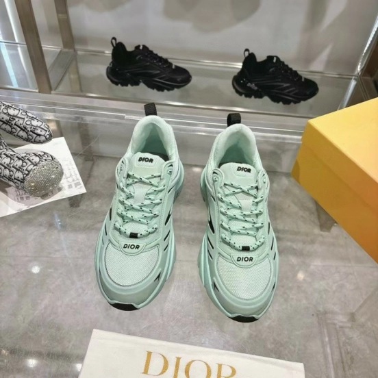 2024 Unisex Dior mint mesh leather sneakers MJ00360