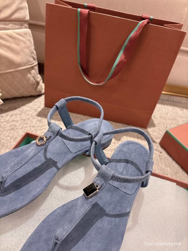 2025 Women LP Blue Suede Slippers LY00250