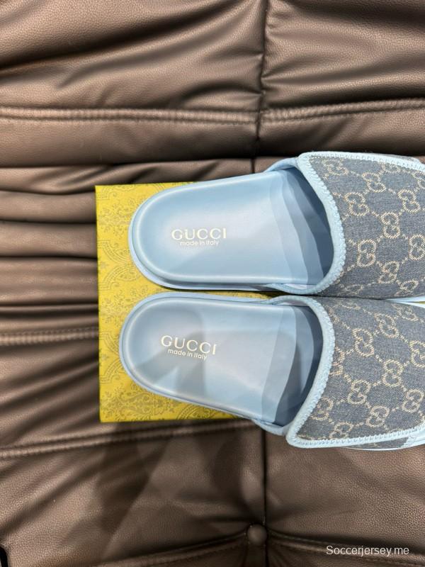 2024 Gucci blue fabric slippers MJ00200