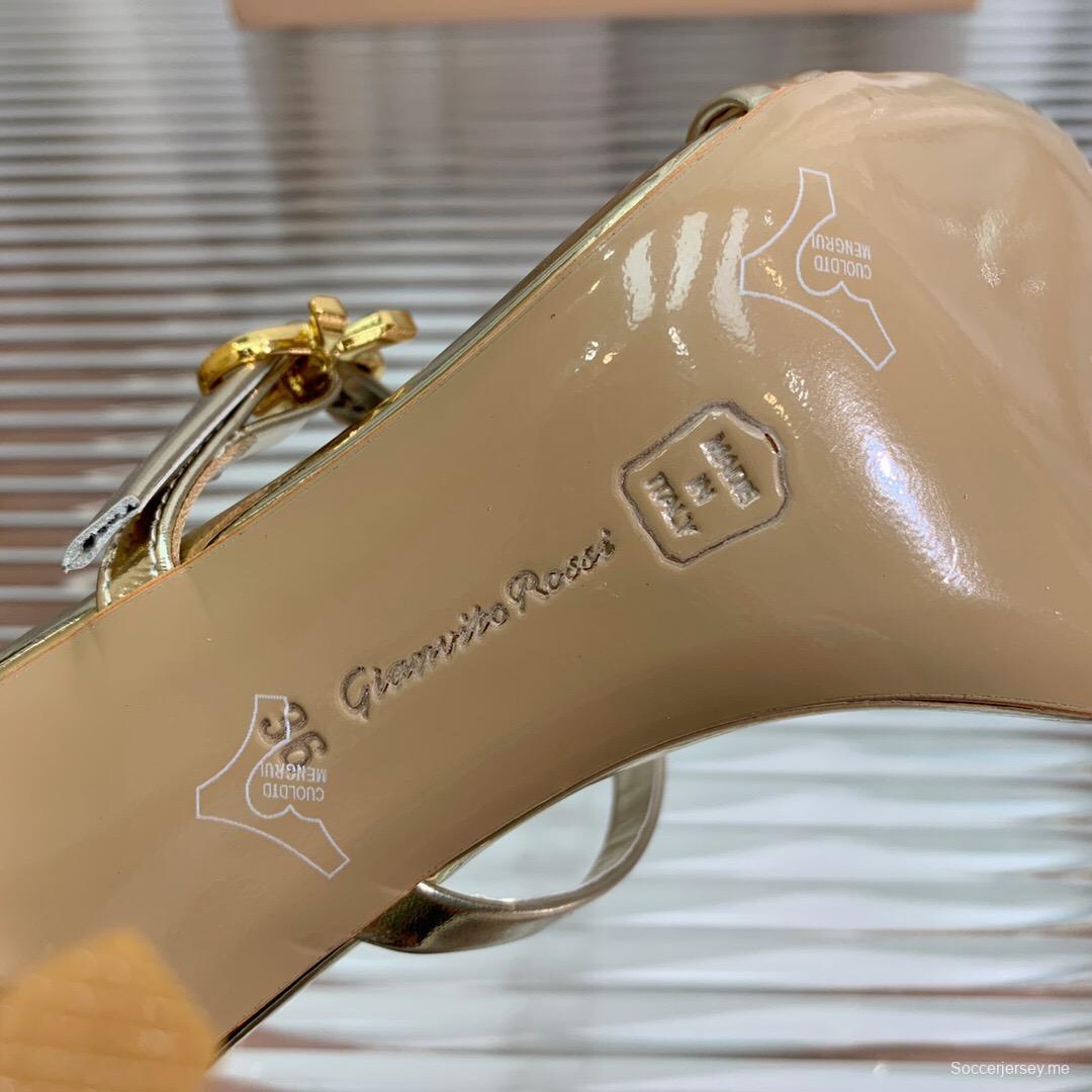 2025 Women Gianvito Rossi Gold Leather High Heel Sandals