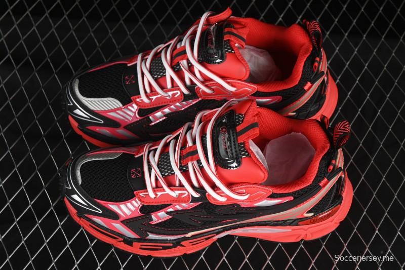 حذاء "بي رايت بي رايت" من أوف وايت كاجوال منخفض الساقين باللون الأحمر الأسود