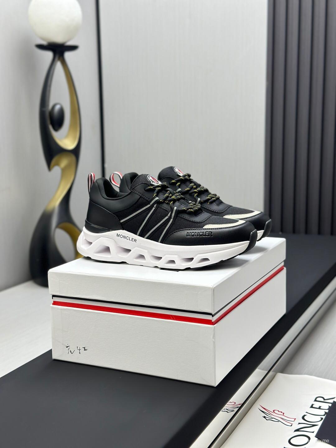 2025 Unisex Moncler Black Cordura Goretex Rubber Trailgrip GTX Trail Running Shoes KFY00390