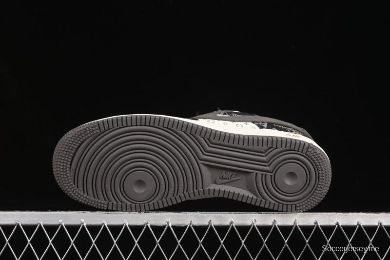 حذاء نايك اير فورس 1 '07 منخفض من نايك اير فورس 1 '07 LV Collaboration باللون الأسود والذهبي - JJ2508-703