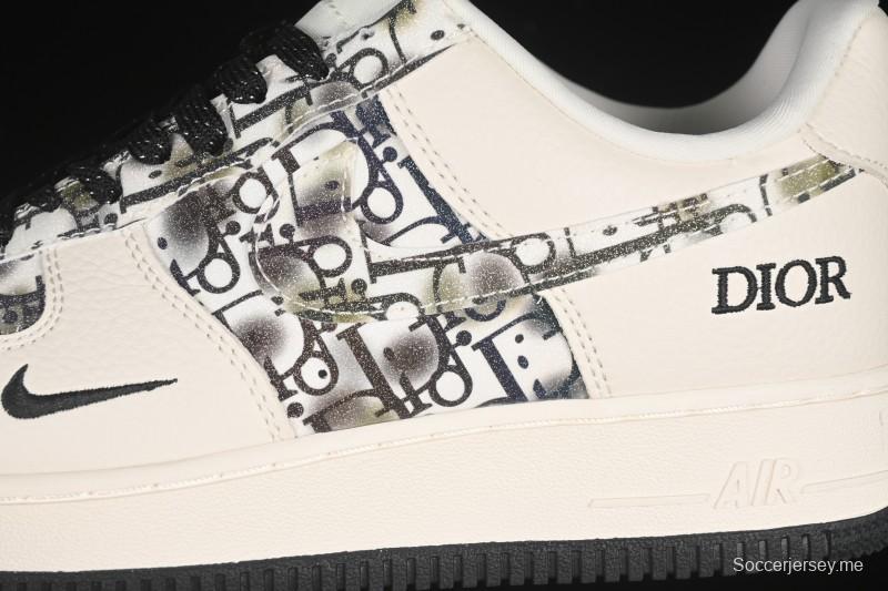 Nike Air Force 1 '07 Low Dior Collaboration Gray Floral Low-Top Casual Sneakers - DF0188-064