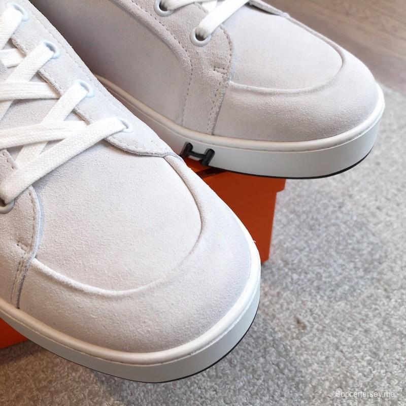 2025 Unisex H White Leather Sneakers Classic Construction AS00380