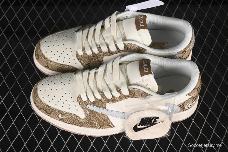 حذاء نايك ترافيس سكوت x Fragment Design x Air Jordan 1 Low OG SP AJ1 AJ1 سنيكرز كاجوال منخفض علوي - XS7089-603