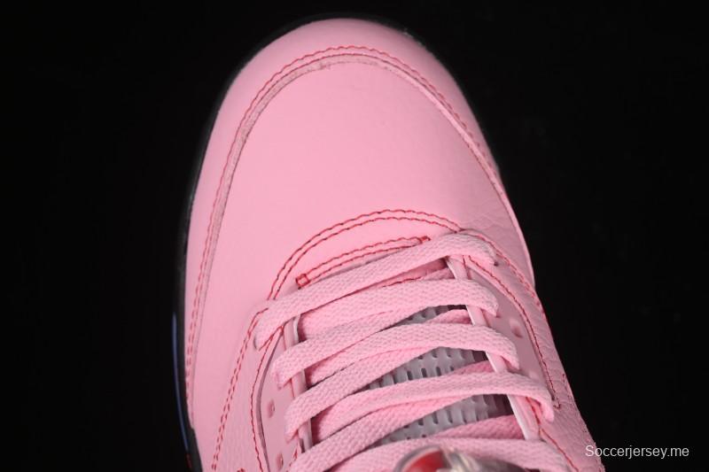 حذاء اويك نيويورك اير جوردان 5 ريترو الرياضي من اويك نيويورك مع اللون الوردي القطبي وشعار اويك نيويورك الشبكي - DV4982-600