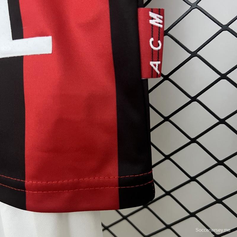 Retro 98/99 Kids AC Milan Home Size 16-28 Jersey