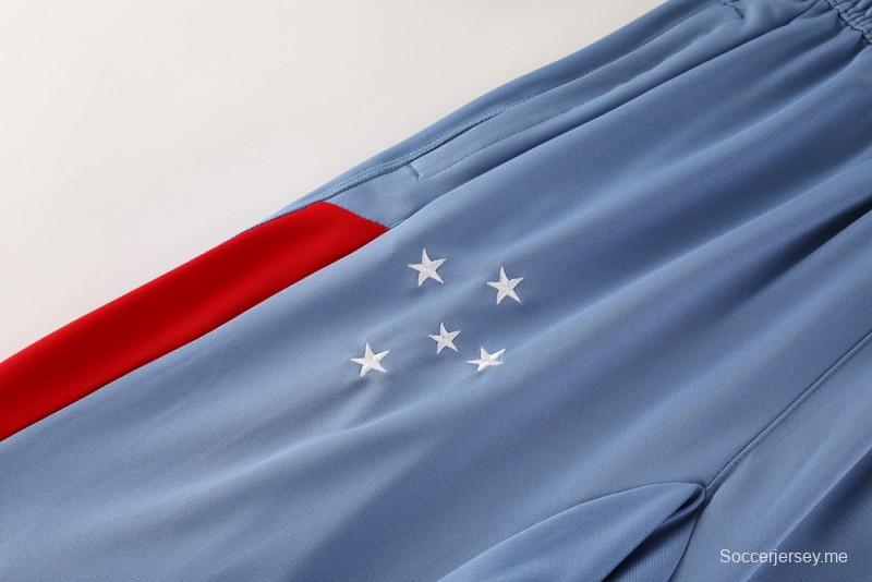 25/26 Cruzeiro Bluish Gray Navy Half Zipper Jacket+Long Pants