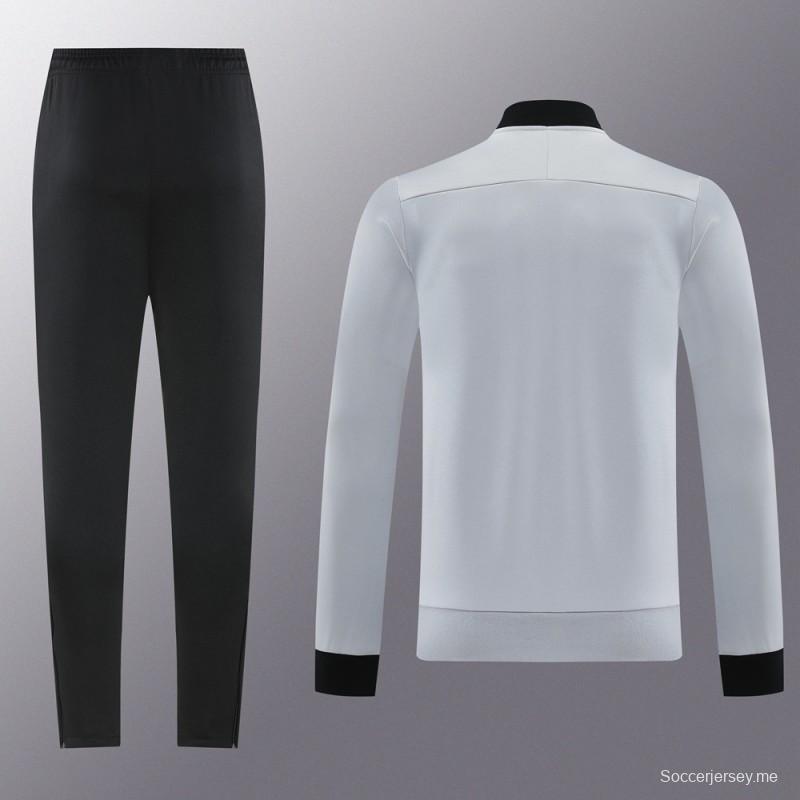 2025 سترة بسحاب كامل باللون الرمادي من نايك 2025 + بنطلون طويل