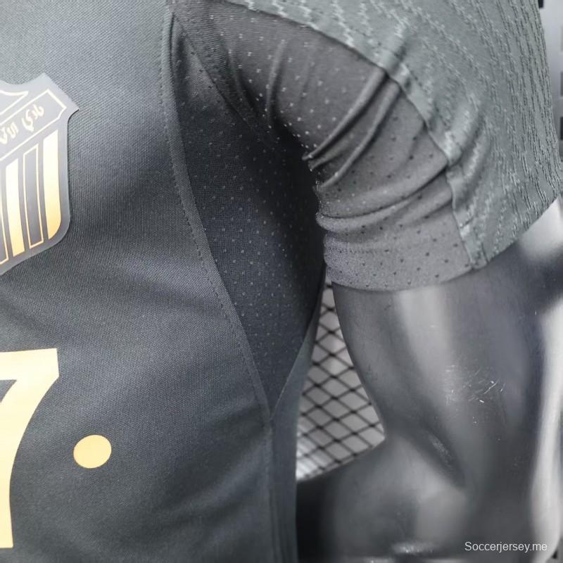نسخة اللاعب 25/26 قميص بطل الأهلي الأسود مع الراعي الذهبي