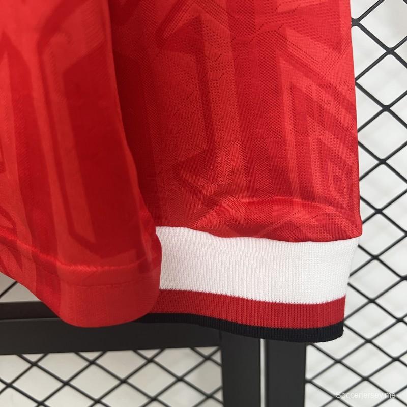 92/94 قميص ريترو بأكمام طويلة ريترو مانشستر يونايتد