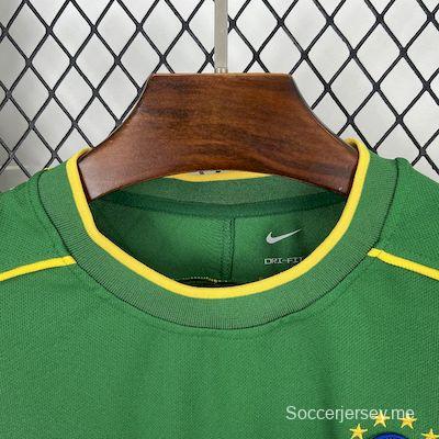 قميص حارس مرمى البرازيل 1998 ريترو أخضر اللون الأخضر