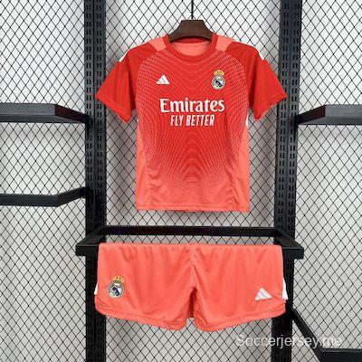2025/26 كيدز ريال مدريد 2025/26 قميص حارس مرمى ريال مدريد برتقالي اللون أحمر