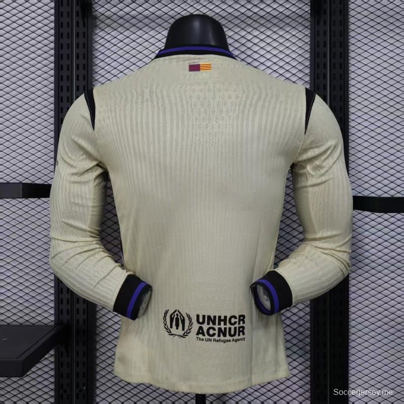 نسخة اللاعب 25/26 قميص بأكمام طويلة الأكمام من برشلونة Away 25/26