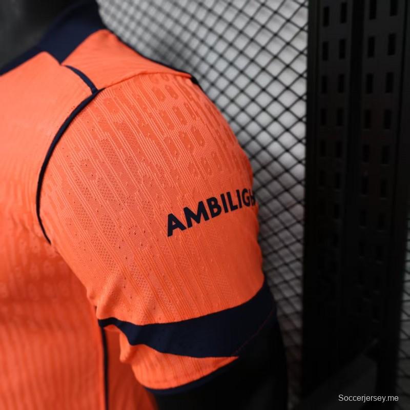 إصدار اللاعب 25/26 قميص برشلونة الثالث برتقالي اللون برتقالي اللون 25/26