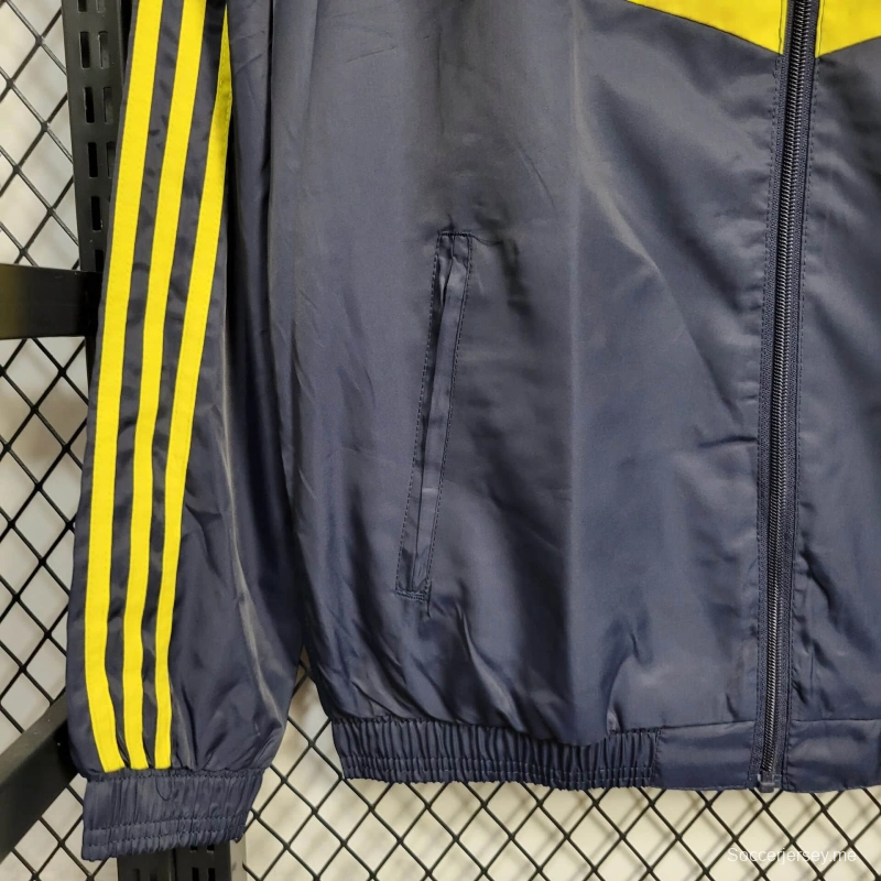 25/26 جاكيت ريال مدريد أسود/بنفسجي سترة واقية من الرياح