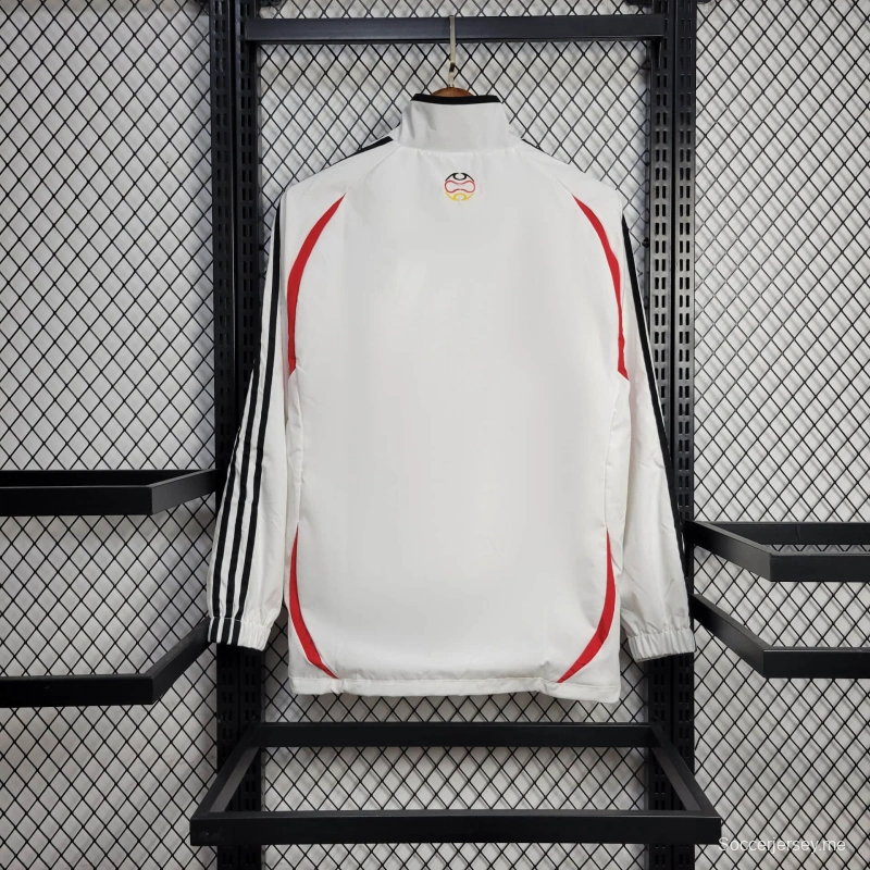 2025 جاكيت ألمانيا جاكيت أبيض/سترة واقية من الرياح أبيض/ أحمر