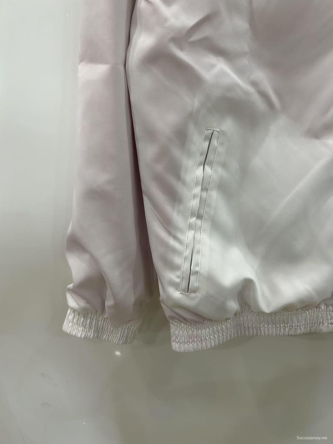 25/26 ليفربول سترة واقية من الريح حمراء/بيضاء عكسية اللونين