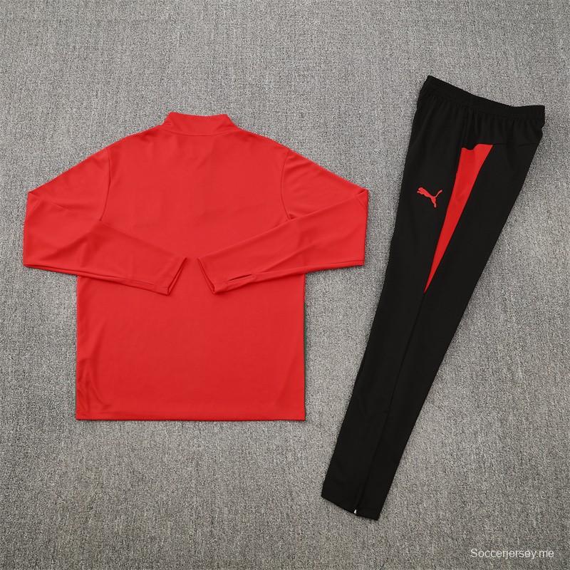25/26 Portugal Red Half Zipper Jacket+Long Pants