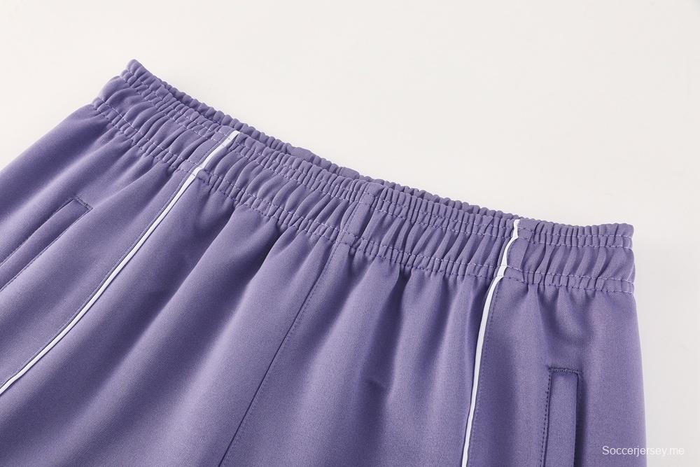 2025 أديداس 2025 جاكيت أديداس بنفسجي كامل بسحاب + بنطلون طويل