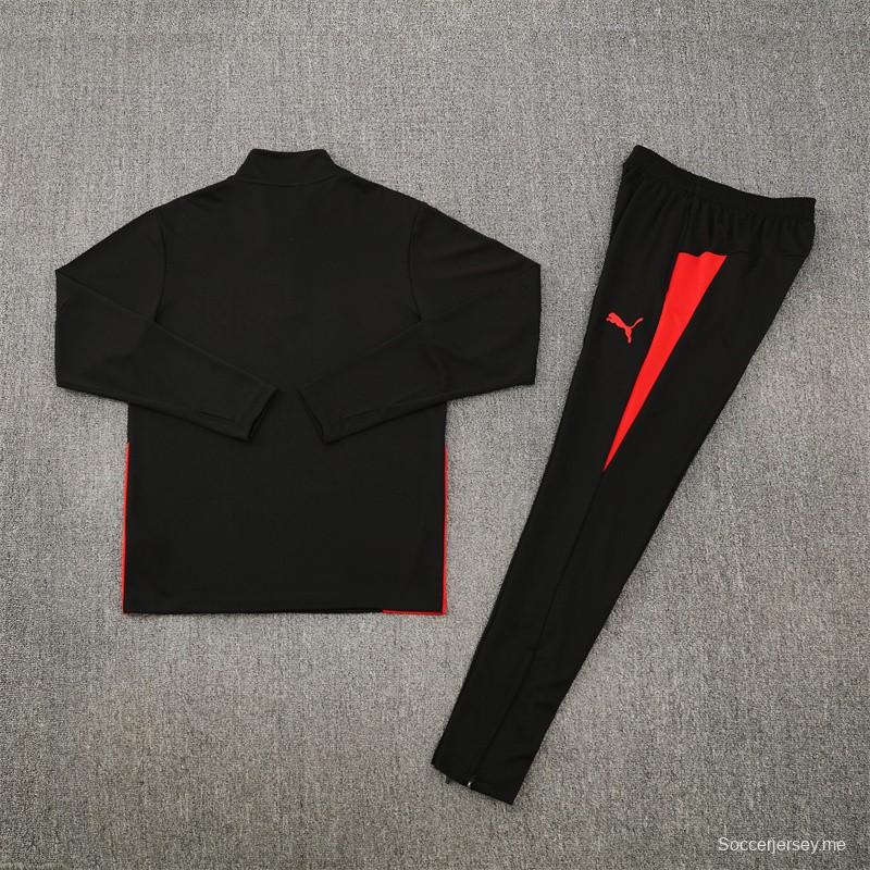 25/26 Portugal Black Half Zipper Jacket+Long Pants