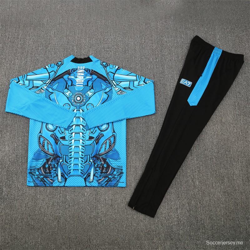 25/26 Napoli Light Blue Camouflage Half Zipper Jacket+Long Pants
