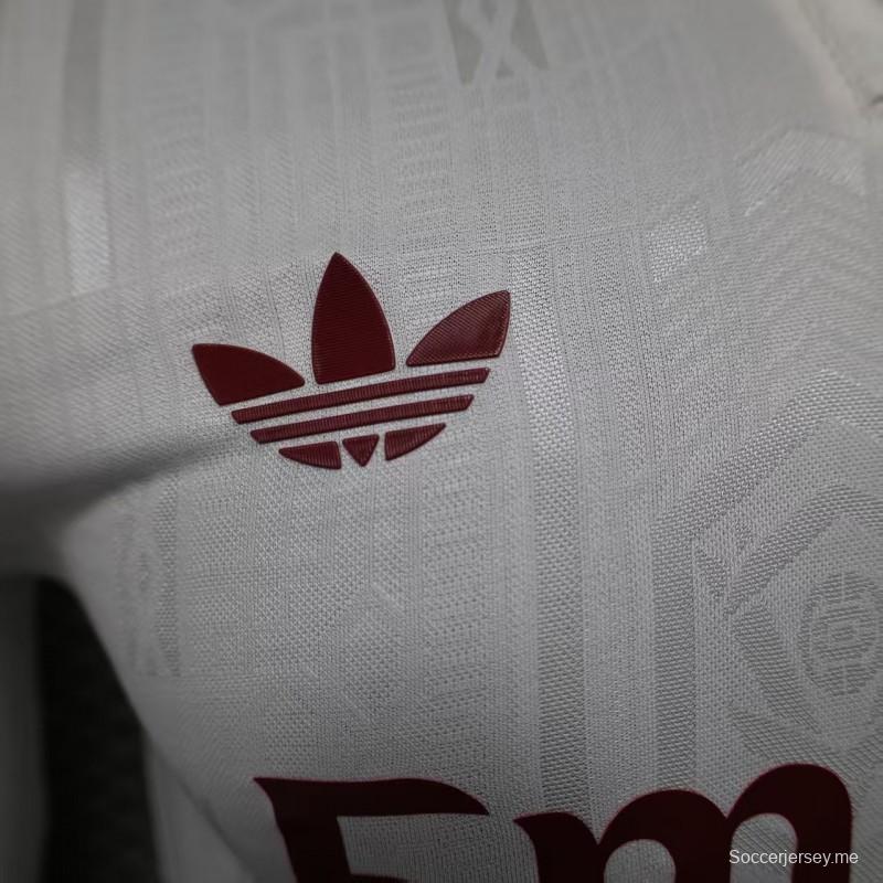 إصدار اللاعب 25/26 قميص أرسنال الثالث بأكمام طويلة أبيض اللون 25/26