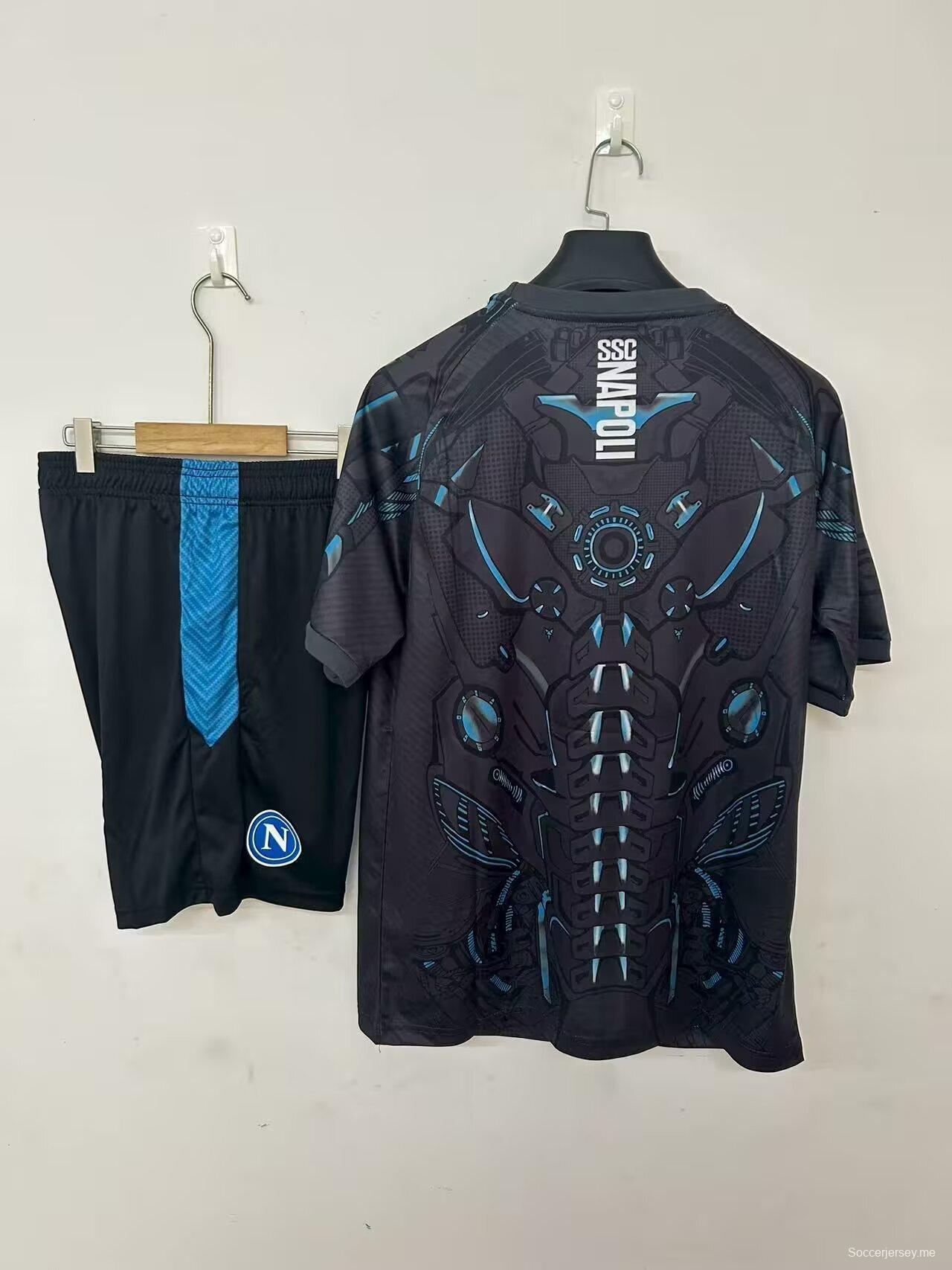 25/26 قميص نابولي قبل المباراة أسود + شورت أسود+