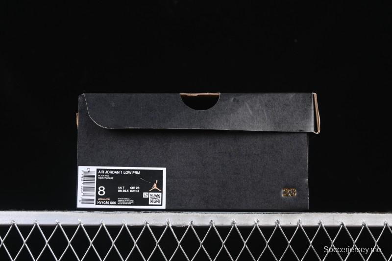 نايك اير جوردان 1 اير جوردان 1 لاو AJ1 جلد براءات الاختراع AJ1 حذاء رياضي كاجوال أسود أحمر منخفض القمة HV4089-006