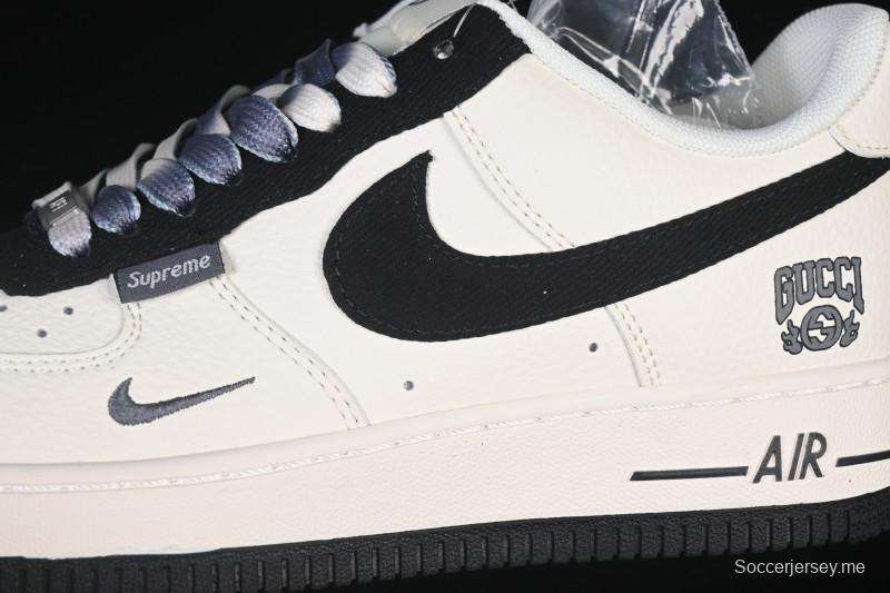 حذاء نايك اير فورس 1 '07 المنخفض من نايك اير فورس 1 '07 بالتعاون مع غوتشي حذاء رياضي كاجوال منخفض من قماش كانفاس أسود - XD2588-605