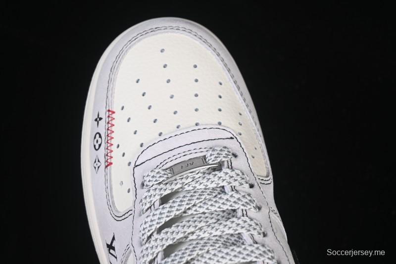 حذاء نايك اير فورس 1 '07 منخفض LV Collaboration Black Swoosh Woven Label Sneakers كاجوال - CX505050-Y23