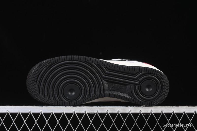 حذاء نايك اير فورس 1 '07 منخفض LV Collaboration Black Swoosh Woven Label Sneakers كاجوال - CX505050-Y23