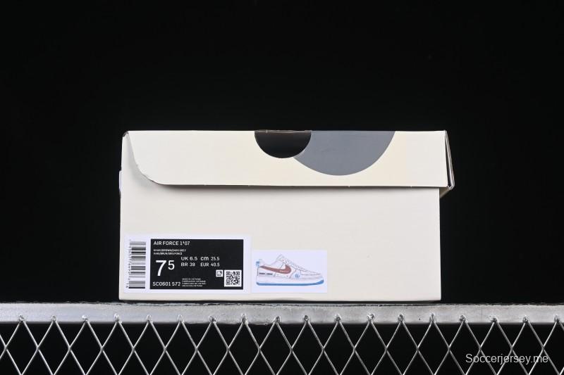 Nike Air Force 1'07 Low Gucci Collaboration White Red Blue Low-Top Casual Sneakers - SC0601-572