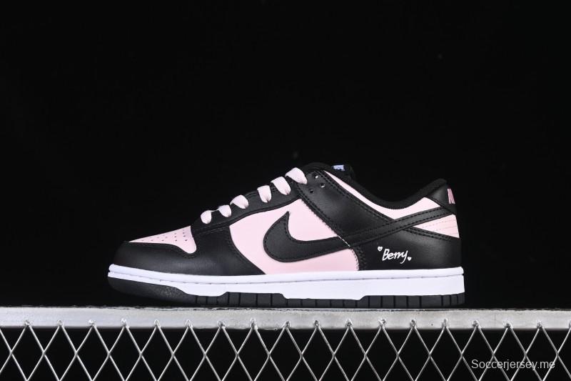 حذاء تزلج نايك SB Dunk Low باللون الوردي الأسود لعيد الحب ذو الرقبة المنخفضة - DD1391-100